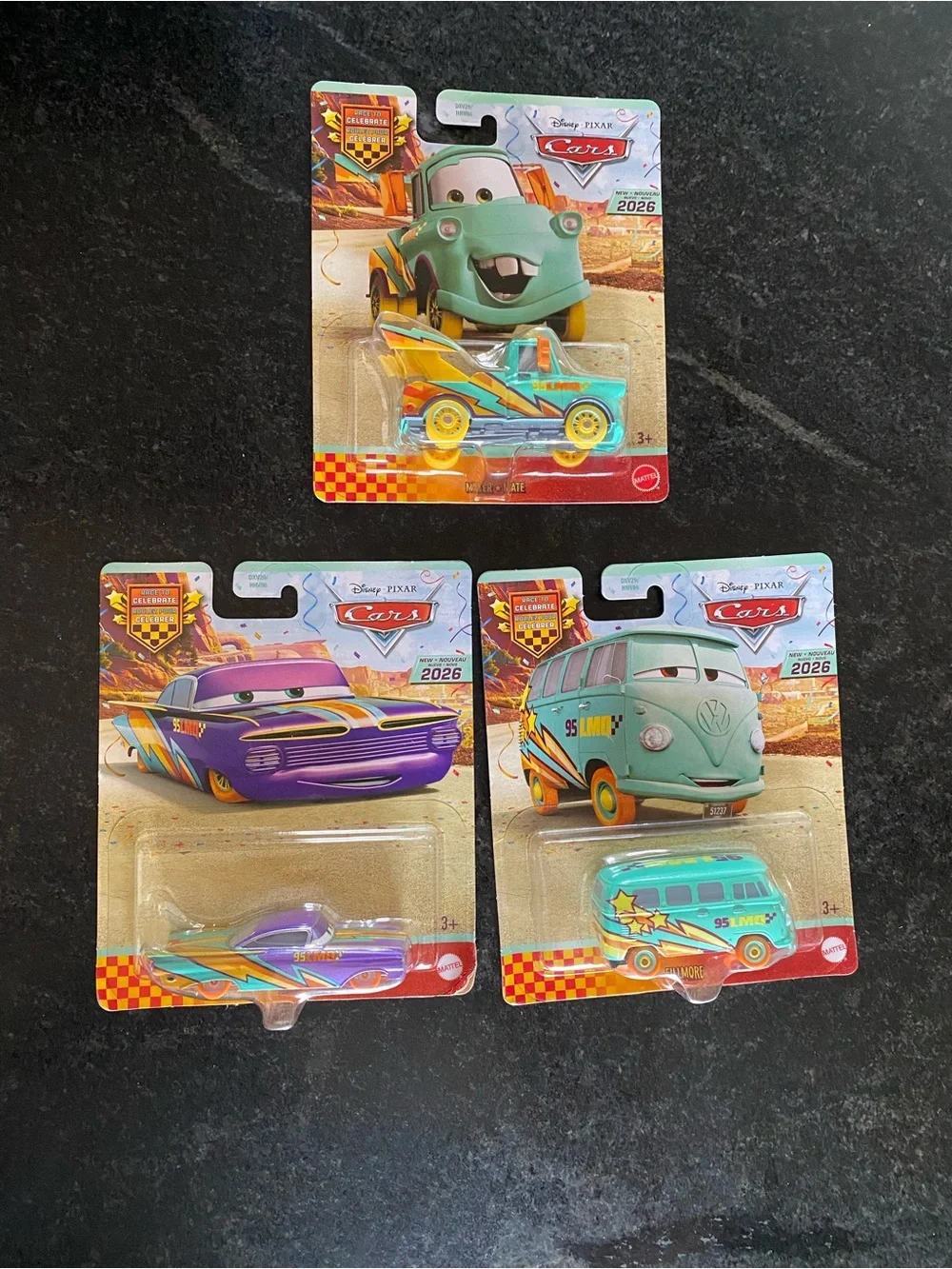 New! Disney Pixar Cars Race To Celebrate Set Of 3